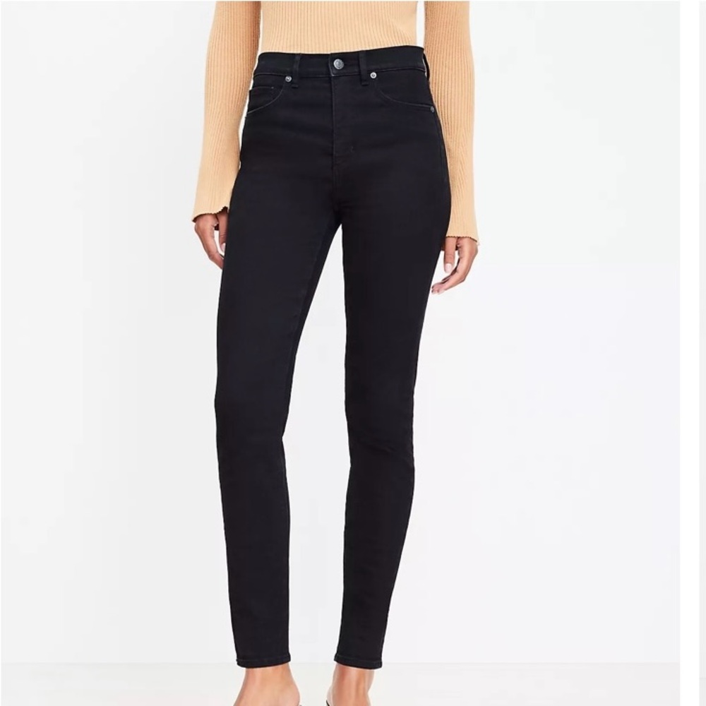 NWT Loft High Rise Black Skinny Jeans
